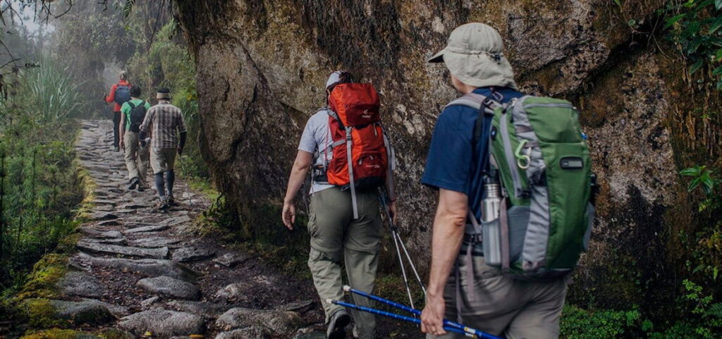 Salkantay Trek to Machu Picchu 6 days — hikers on Andean mountain trail from Cusco