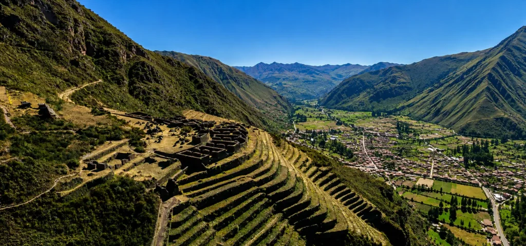 Panoramic view of Pisac archaeological site