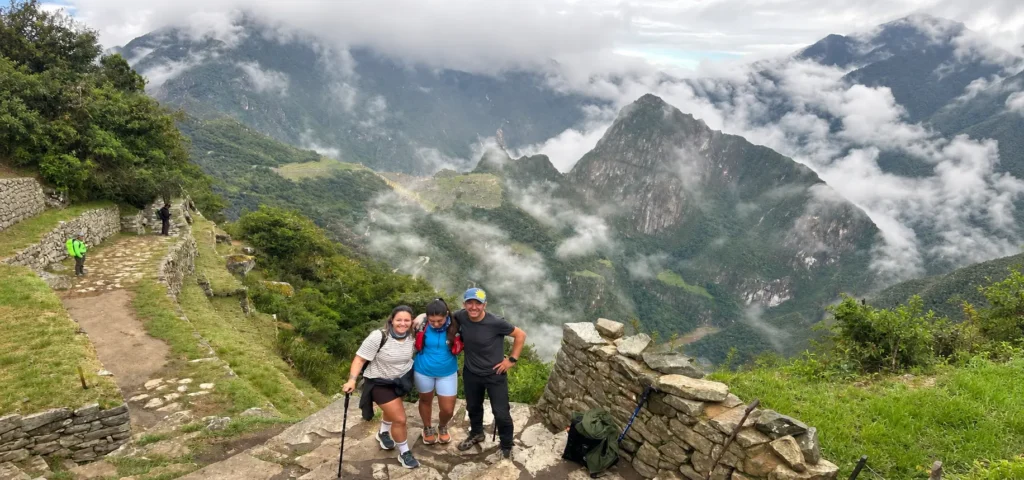 First view of Machu Picchu from the Sun Gate (Inti Punku) at 2,720 m (8,924 ft) on the Short Inca Trail
