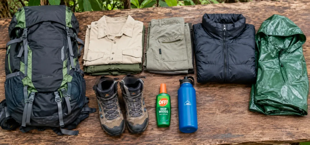 Essential packing list for the Inca Jungle Trek - warm layers for the Andes and light clothes for the jungle